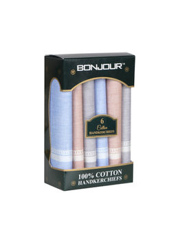 Bonjour - Multi-Color Solid Handkerchief (Pack of 6)