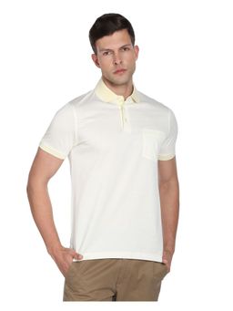 Arrow - Yellow Solid Patch Pocket Polo T-Shirt