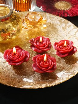 Pure Home + Living - Red Flower Shaped Candles