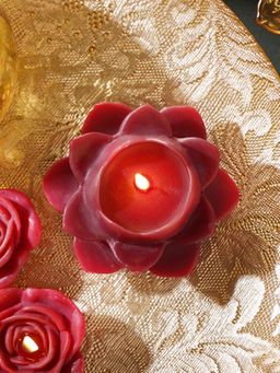 Pure Home + Living - Red Flower Shaped Candle