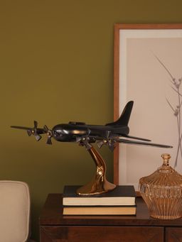 Pure Home + Living - Gold and Grey Decorative Aeroplane