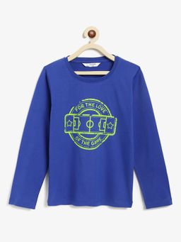 Campana - Boys Daniel Full Sleeves T-Shirt Sports Themed Print Blue