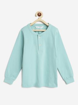 Campana - Boys Alexander Cotton Jersey Full Sleeves Solid T-Shirt Ocean Blue
