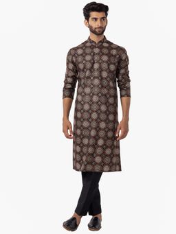 THE KURTA COMPANY - Black & Grey Printed Kurta