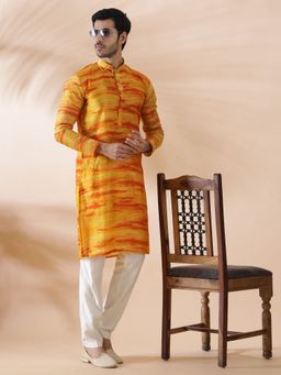 THE KURTA COMPANY - Mustard Yellow Silk Blend Printed Kurta