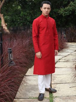 THE KURTA COMPANY - Blood Red Printed Kurta