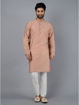 THE KURTA COMPANY - Mens Solid Rustic Peach Kurta