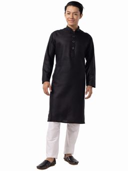 THE KURTA COMPANY - Jet Black Solid Kurta