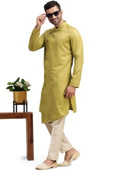 THE KURTA COMPANY - Mens Green Silk Blend Kurta