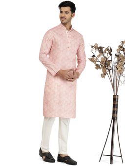THE KURTA COMPANY - Mens Tint Pink Printed Kurta