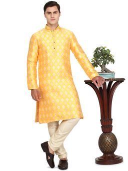 THE KURTA COMPANY - Mens Haldi Yellow Silk Blend Kurta