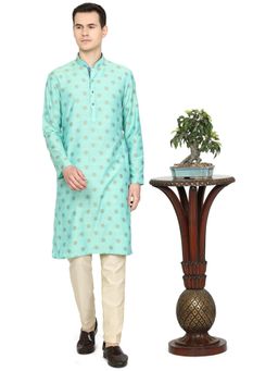 THE KURTA COMPANY - Mens Light Blue Silk Blend Kurta