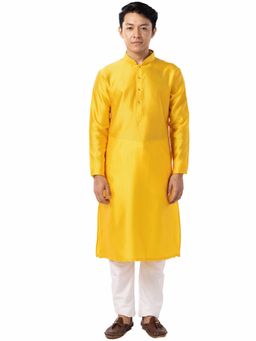 THE KURTA COMPANY - Sunflower Yellow Self Design Kurta