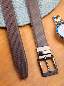 ZEVORA - Men Brown Reversible Stretchable Belt