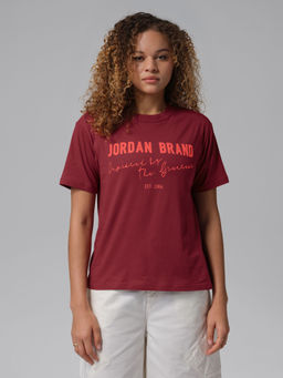 Nike - Red Women's Jordan Brooklyn Short Sleeve T-Shirt (M)