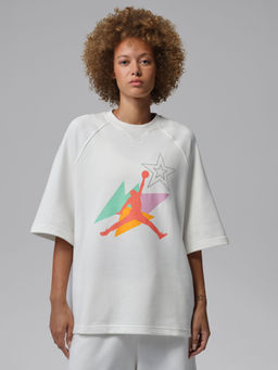Nike - White Women's Jordan Brooklyn Fleece Short Sleeve T-Shirt
