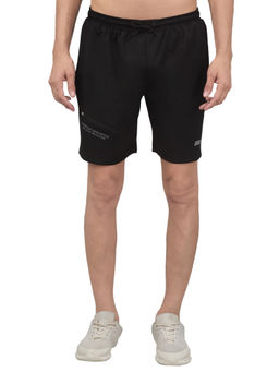 Cantabil - Men Black Solid Stretchable Activewear Shorts