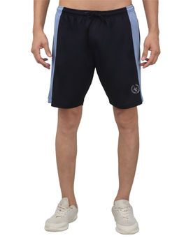 Cantabil - Men Navy Blue Solid Stretchable Activewear Shorts