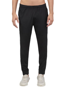 Cantabil - Men Black Solid Stretchable Activewear Track Pant