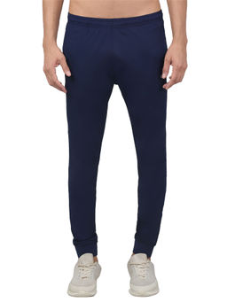 Cantabil - Men Blue Solid Stretchable Activewear Track Pant