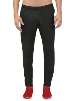 Cantabil - Men Olive Green Solid Stretchable Active Wear Track Pant