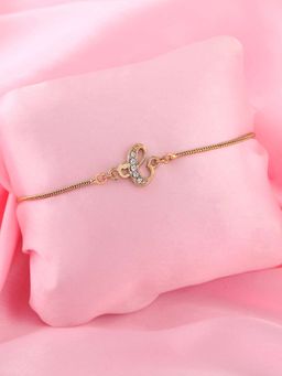 Estele - Gold Plated C Letter Bracelet with Crystals for Men and Women