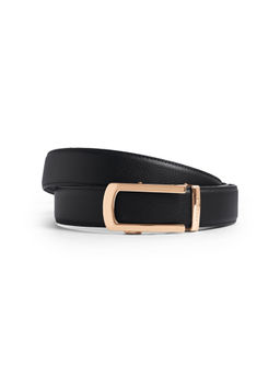 CAZZANO - Men Black Slider Buckle Leather Belt