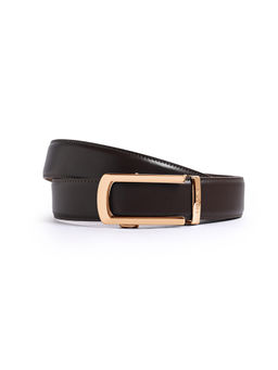 CAZZANO - Men Brown Slider Buckle Leather Belt