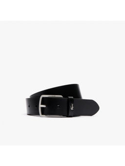 Lacoste - Men Black Plant Tanned Smooth Leather Belt