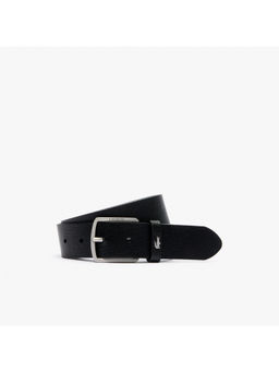 Lacoste - Men Black Grained Leather Belt