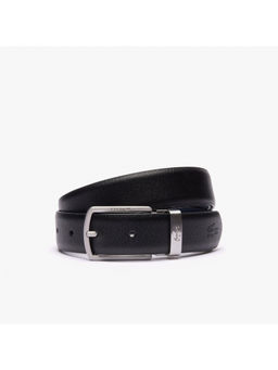 Lacoste - Men Black Reversible Leather Buckle Belt