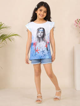 Miyo - Girls Graphic Print Casual T-Shirt