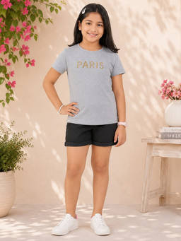 Miyo - Girls Paris Embellished T-Shirt