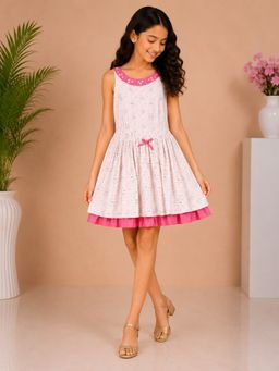 Miyo - Girls Printed Sleeveless Flared Dress
