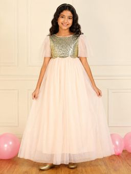 Miyo - Girls Light Pink Sequin Gown