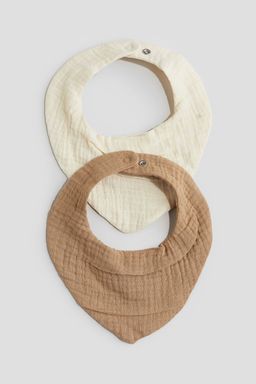 H&M - Boys 2-Pack Triangular Muslin Bibs (19x19)