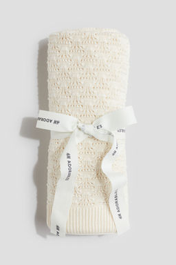 H&M - Boys Beige Pointelle Silk-Blend Baby Blanket (70x70)