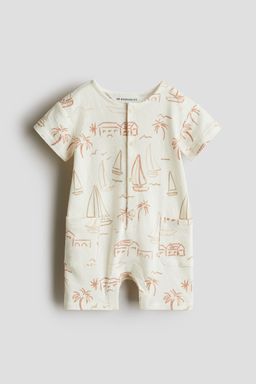H&M - Boys White Cotton Romper Suit