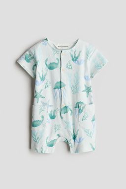 H&M - Boys Turquoise Cotton Romper Suit