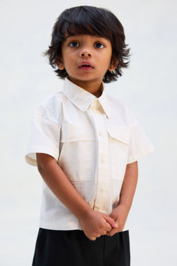 H&M - Boys White Oversized Cotton Shirt