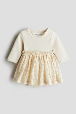 H&M - Girls Beige Seersucker-Skirt Bodysuit Dress