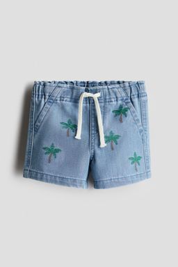H&M - Boys Blue Embroidery-Detail Denim Shorts