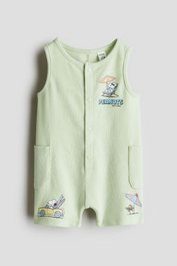 H&M - Boys Green Terry Romper Suit