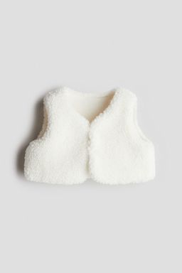 H&M - Boys White Teddy Gilet