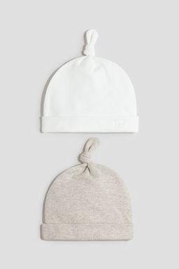 H&M - Boys 2-Pack Knot-Detail Cotton Beanies