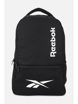 Reebok - Unisex Black Printed Zip Closure Backpack