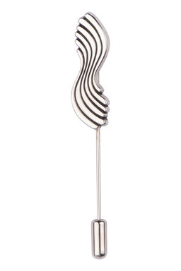 The Tie Hub - Silver Wave Metal Lapel Pin