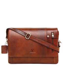 WILDHORN - Tan Classic Leather Messenger Bag for Men