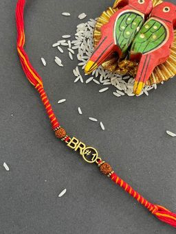 Digital Dress Room - Unique Bro No.1 Rakhi Rudraksha Beads Handmade Thread Rakhi