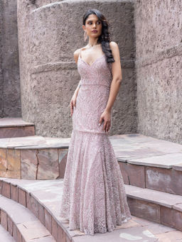 MABISH LUXE - Women Polyester Pink Gown